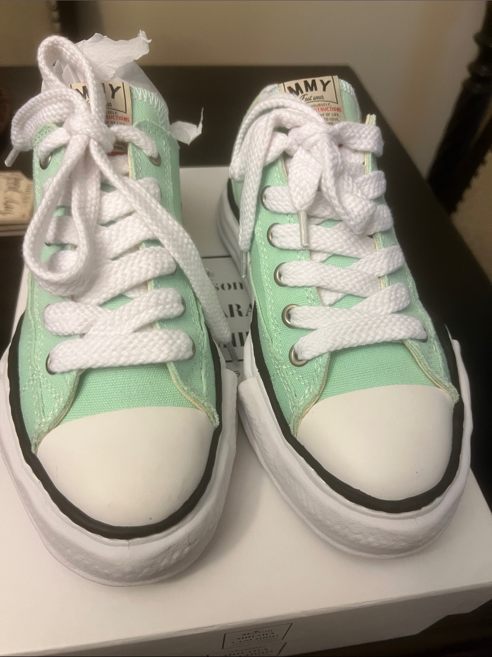 Tommy Hilfiger Kids Mint Green Canvas Low-Top Sneakers